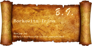 Borkovits Irina névjegykártya